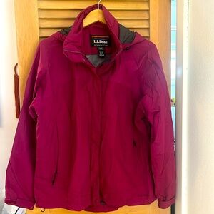 L.L.BEAN Women’s Jacket Windbreaker Rain Maroon Size L